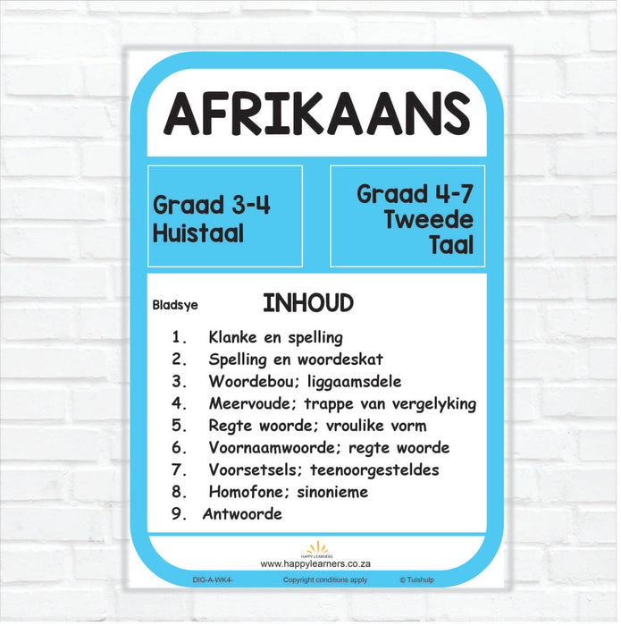 Afrikaans Gr 3 HL  Gr 4 - 7 FAL
