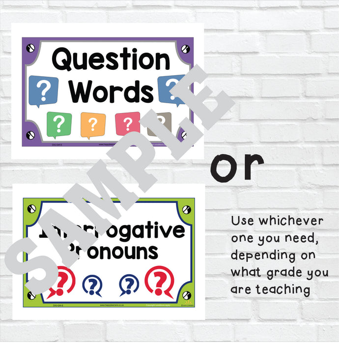 Question Words, Interrogative Pronouns: Descriptions and Activities