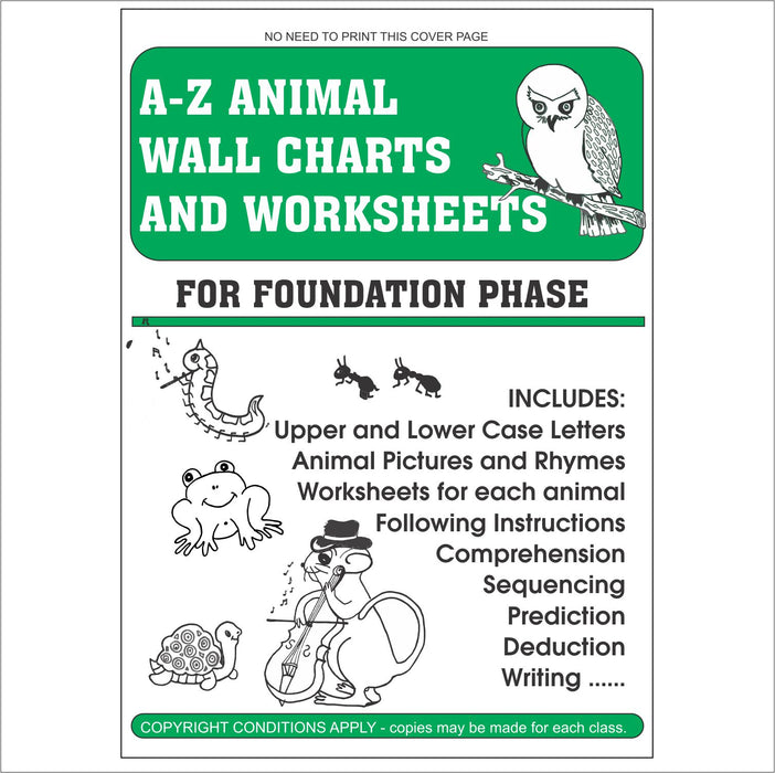 BOOK: A - Z Animal Wall Charts, Rhymes and Worksheets