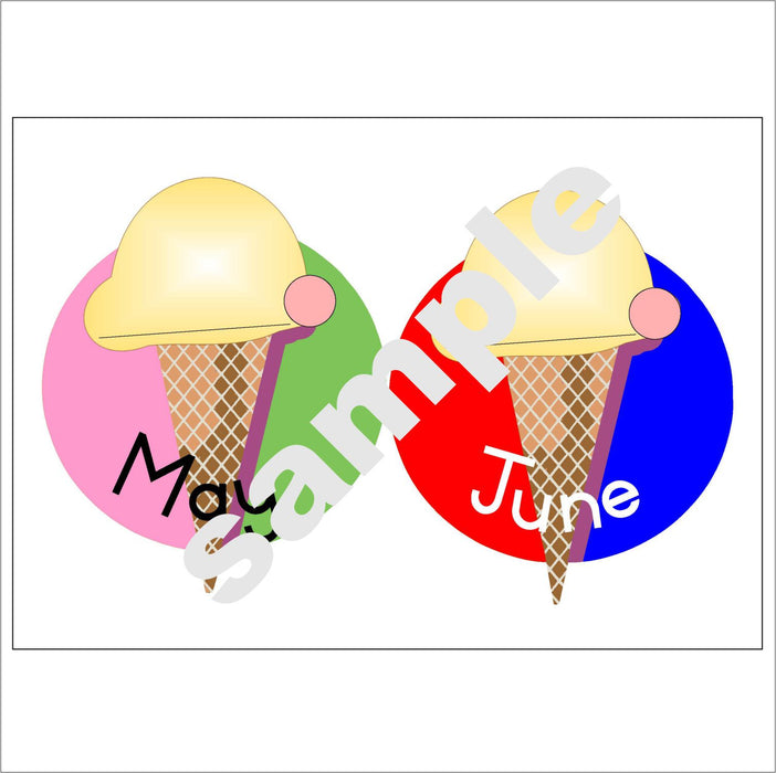 BUILD A CHART / BULLETIN BOARDS: HAPPY BIRTHDAY (ice-creams)