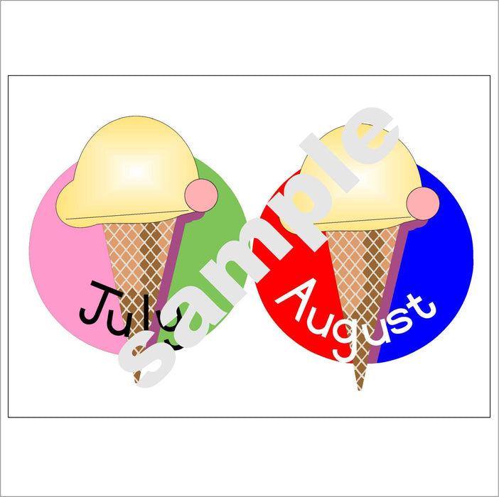 BUILD A CHART / BULLETIN BOARDS: HAPPY BIRTHDAY (ice-creams)