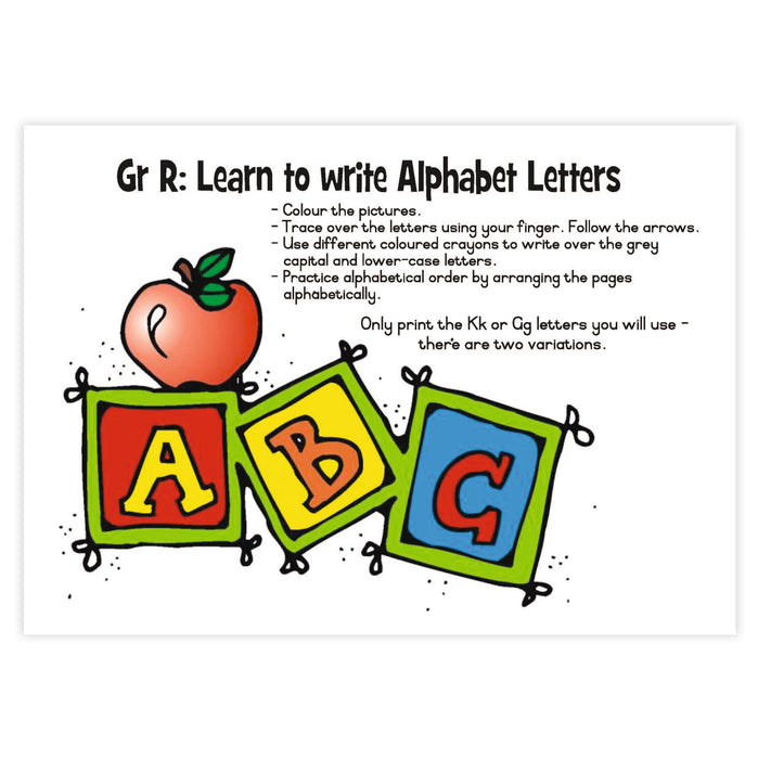 BOOK: Gr R: Learn to Write Alphabet Letters