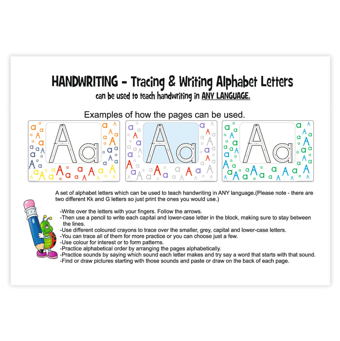 Tracing and Writing Alphabet Letters - ALL LANGUAGES