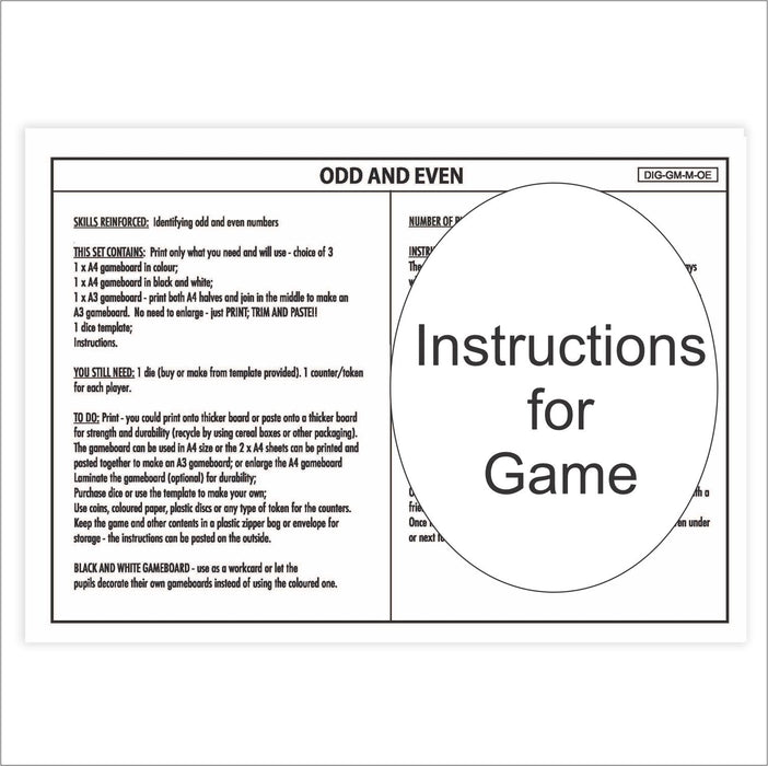 GAME - MATHS - ODD AND EVEN