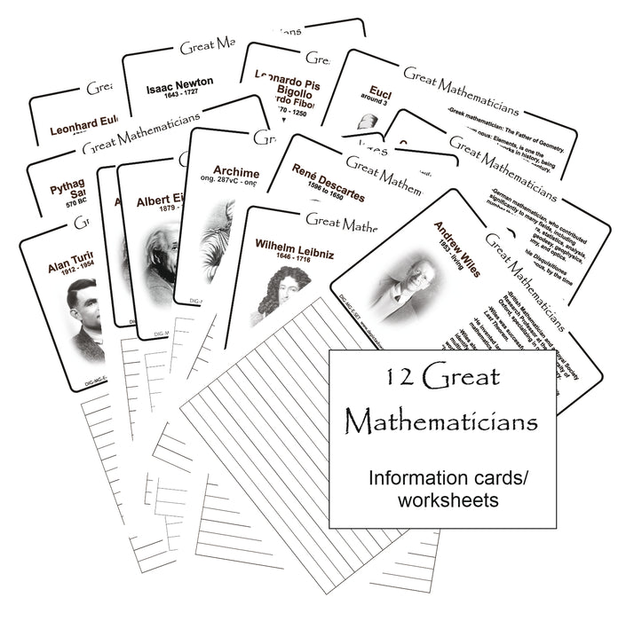 BOOKLET: Great Mathematicians - information / worksheets