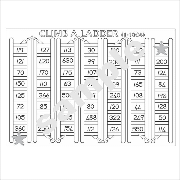 GAME - MATHS - CLIMB A LADDER (1 - 1004 number range)