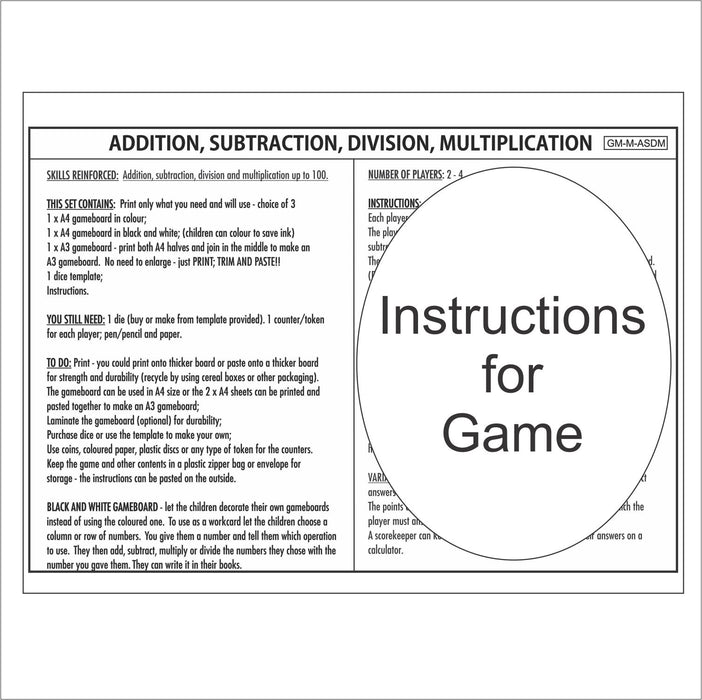 GAME - MATHS - ADDITION SUBTRACTION DIVISION MULTIPLICATION