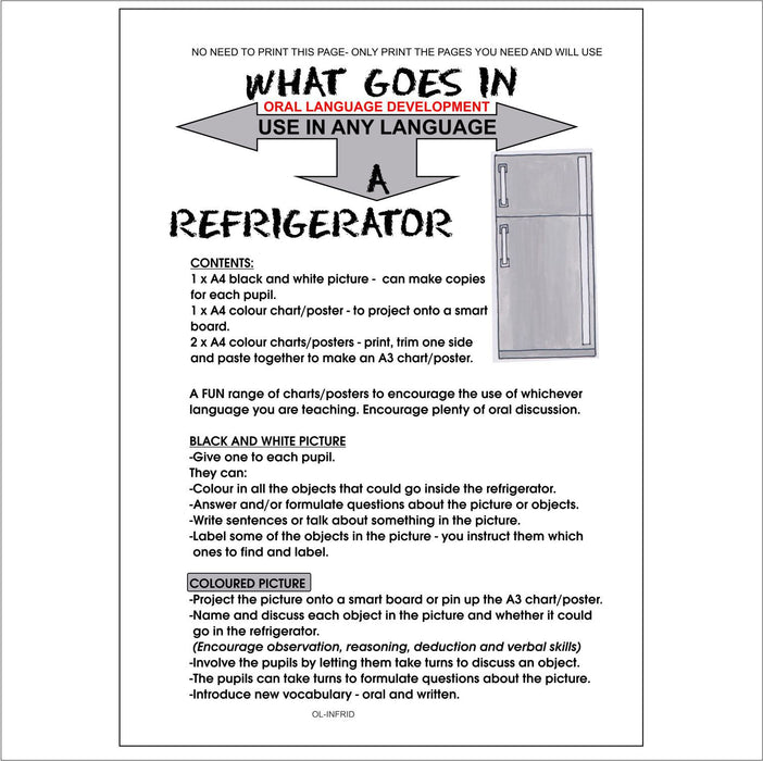Oral Language Development - What goes in ...  A Refrigerator