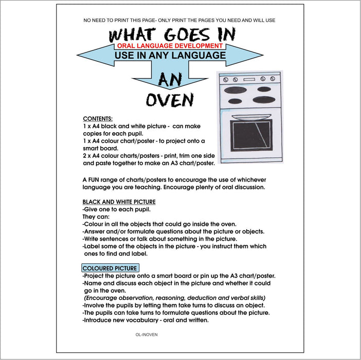 Oral Language Development - What goes in ...  An Oven