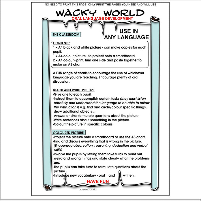 Oral Language Development - Our Wacky World - Wacky Classroom