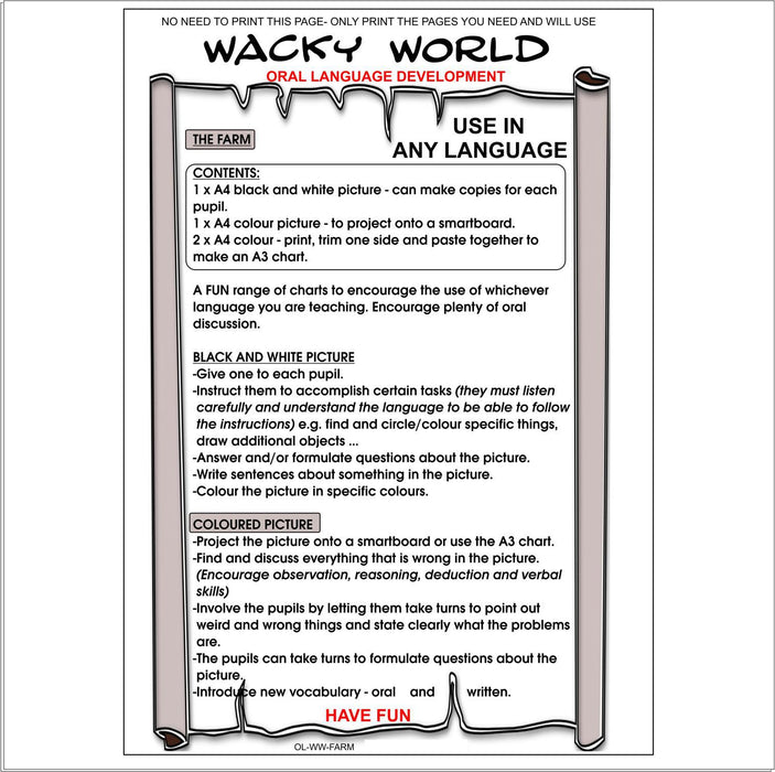 Oral Language Development - Our Wacky World - Wacky Farm