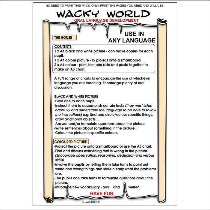Oral Language Development - Our Wacky World - Wacky House