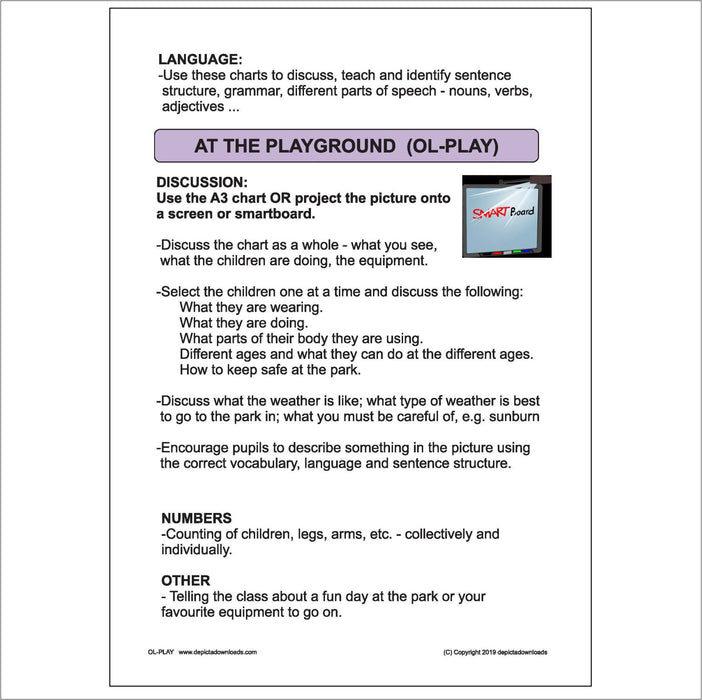 Oral Language Development - Discussion Charts - At the Playground