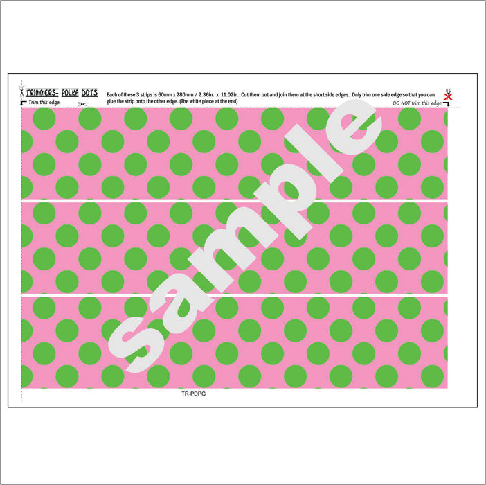 Trimmers, Borders, Edging: Polka Dots - pink and green