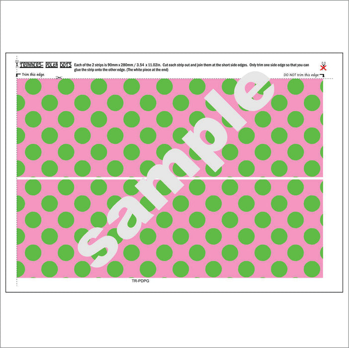 Trimmers, Borders, Edging: Polka Dots - pink and green