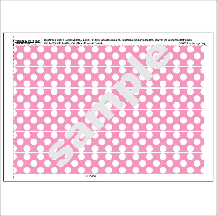 Trimmers, Borders, Edging: Polka Dots - pink and white