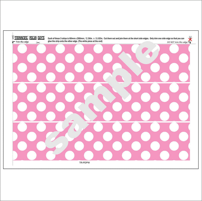 Trimmers, Borders, Edging: Polka Dots - pink and white