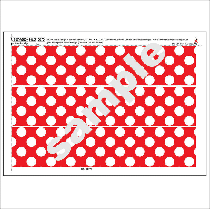 Trimmers, Borders, Edging: Polka Dots - red and white