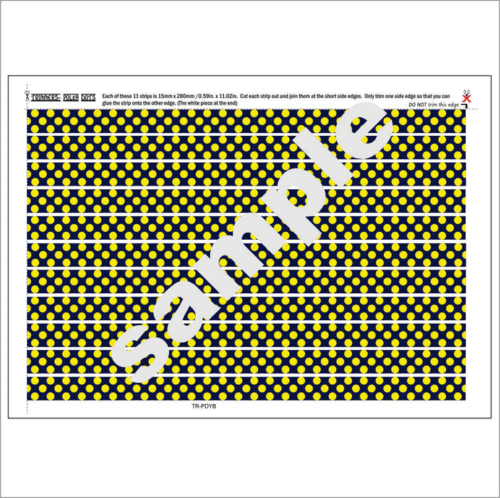 Trimmers, Borders, Edging: Polka Dots - yellow and blue