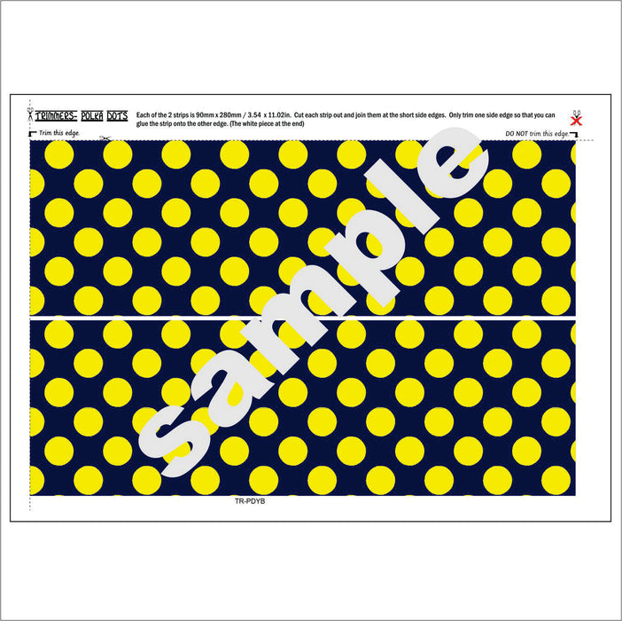 Trimmers, Borders, Edging: Polka Dots - yellow and blue