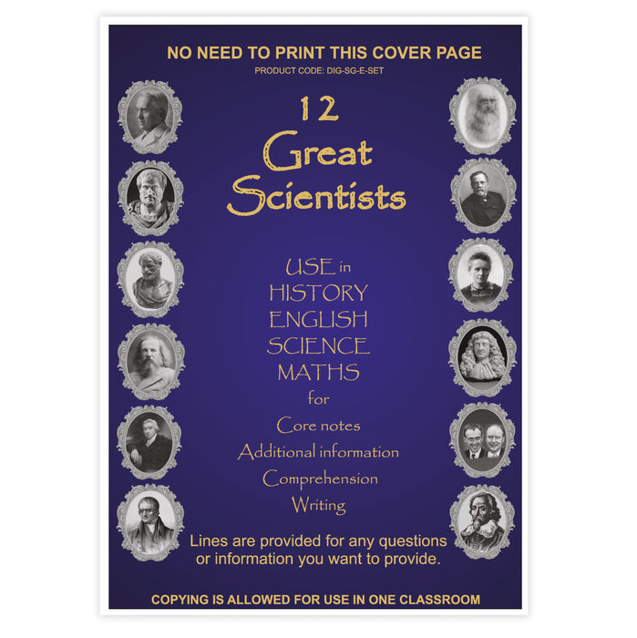 BOOKLET: Great Scientists - information / worksheets