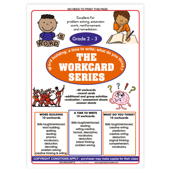 The Workcard Series - Word Building; A Time to Write; What do you Think?